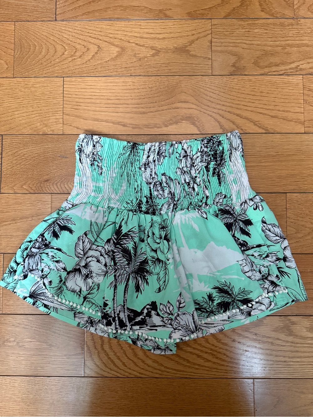 Zara Mint Green Floral Tropical Skort